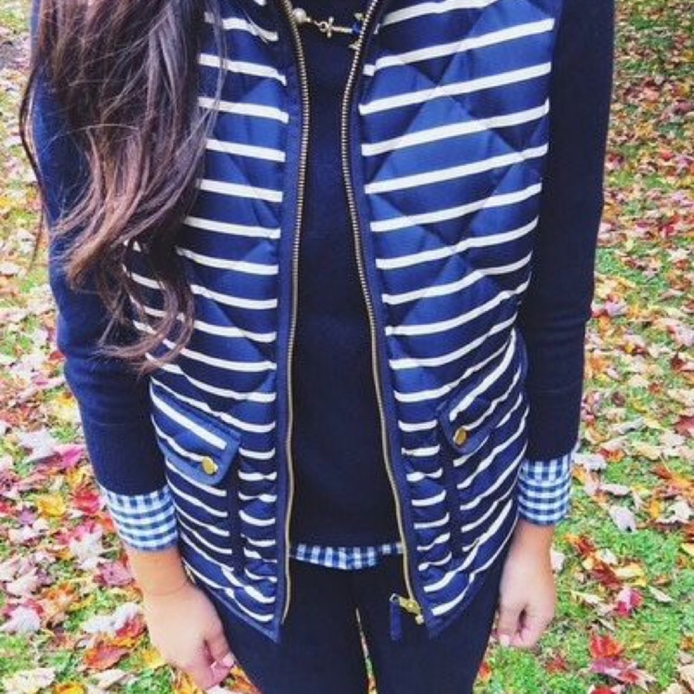 Old Navy White and Navy Striped Vest